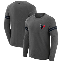 Houston Texans J. Palmer Players Lounge Raglan Tri-Blend Sweatshirt Dark Heather Gray - NFL