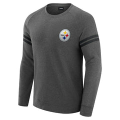 Pittsburgh Steelers J. Palmer Players Lounge Raglan Tri-Blend Sweatshirt Dark Heather Gray - NFL
