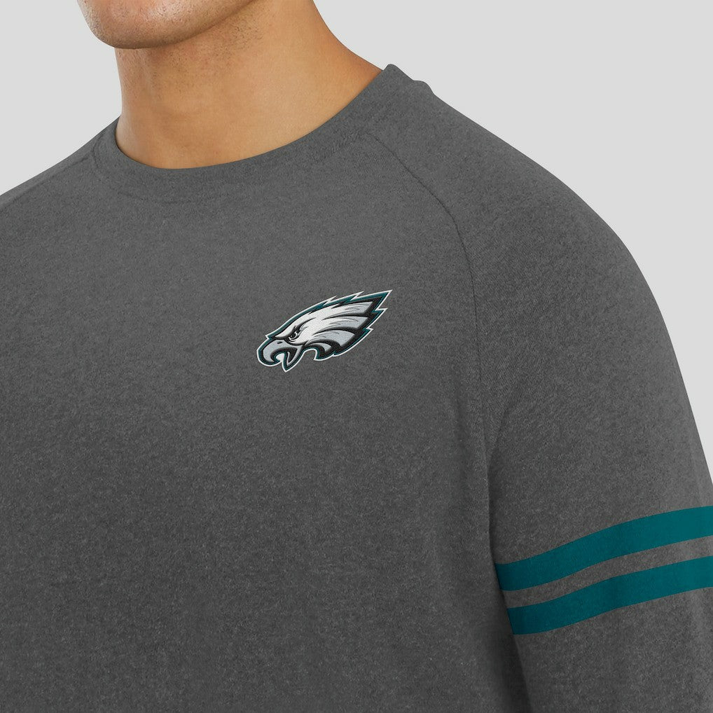Philadelphia Eagles J. Palmer Players Lounge Raglan Tri-Blend Sweatshirt Dark Heather Gray - NFL