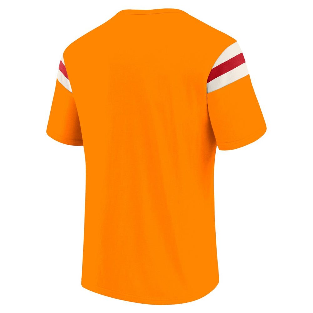 Tampa Bay Buccaneers Darius Rucker Collection Distressed Throwback Shoulder Stripe T-Shirt Orange - Fanatics