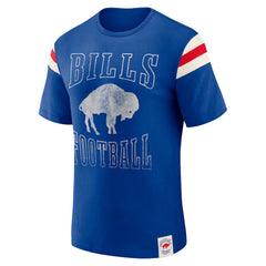 Buffalo Bills Darius Rucker Collection Distressed Throwback Shoulder Stripe T-Shirt Royal - Fanatics