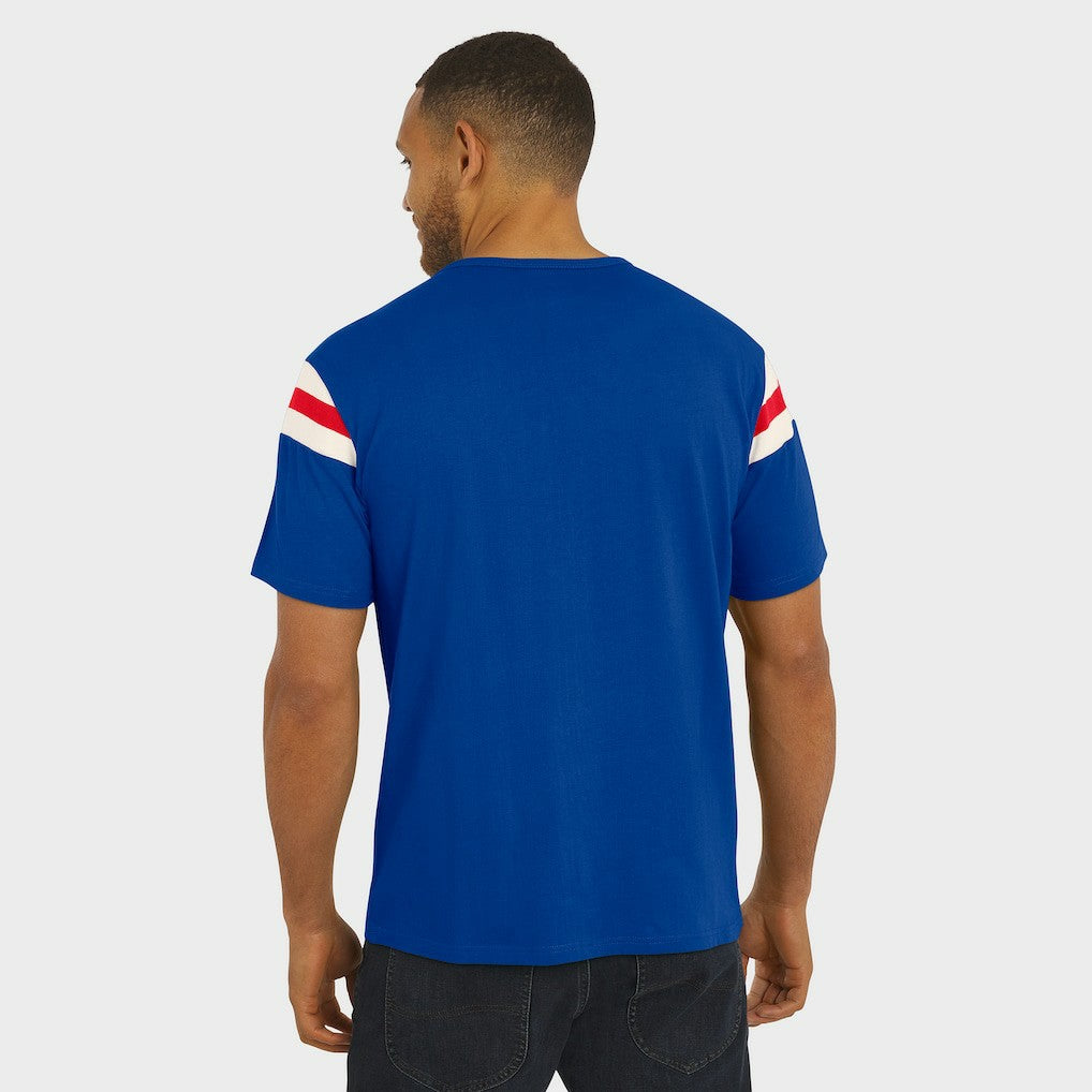 Buffalo Bills Darius Rucker Collection Distressed Throwback Shoulder Stripe T-Shirt Royal - Fanatics