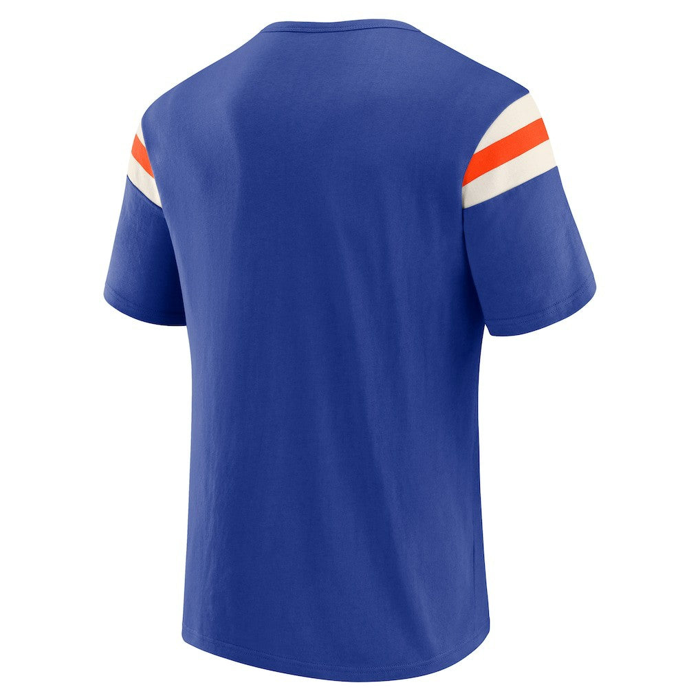 Denver Broncos Darius Rucker Collection Distressed Throwback Shoulder Stripe T-Shirt Royal - Fanatics
