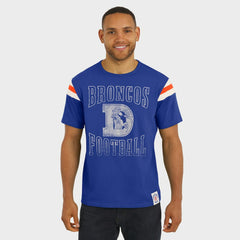 Denver Broncos Darius Rucker Collection Distressed Throwback Shoulder Stripe T-Shirt Royal - Fanatics