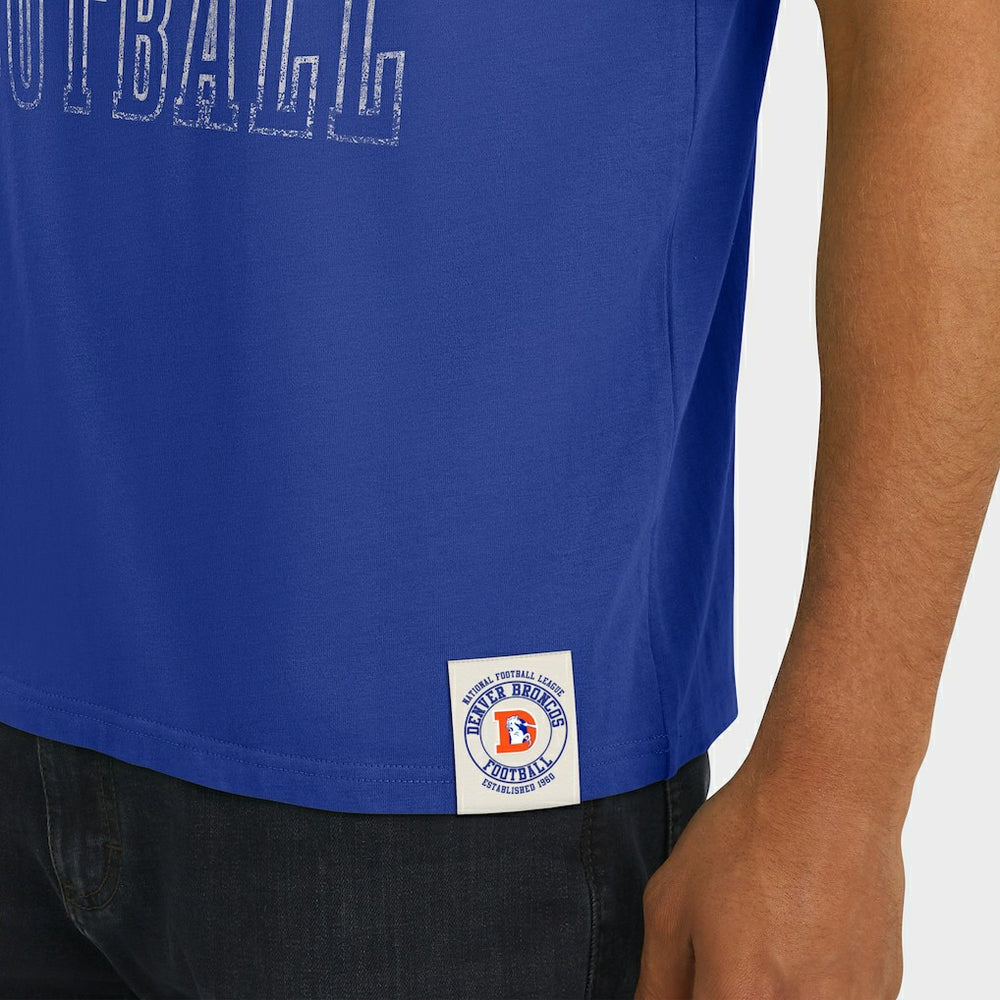 Denver Broncos Darius Rucker Collection Distressed Throwback Shoulder Stripe T-Shirt Royal - Fanatics