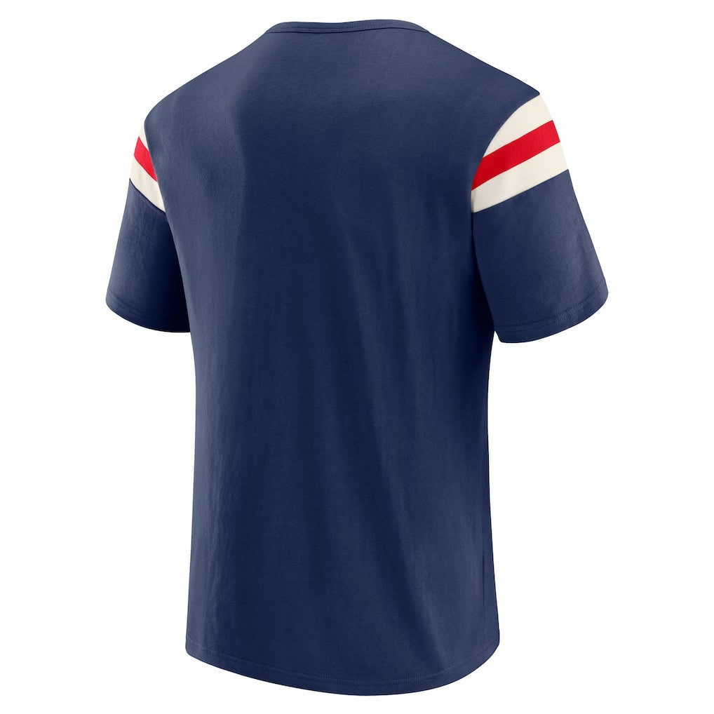 New York Giants Darius Rucker Collection Distressed Throwback Shoulder Stripe T-Shirt Royal - Fanatics