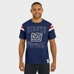 New York Giants Darius Rucker Collection Distressed Throwback Shoulder Stripe T-Shirt Royal - Fanatics