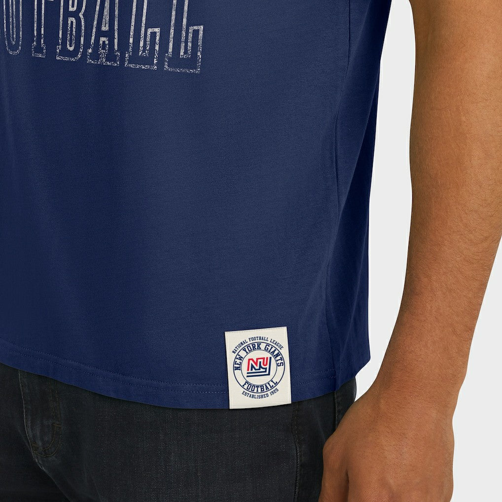 New York Giants Darius Rucker Collection Distressed Throwback Shoulder Stripe T-Shirt Royal - Fanatics