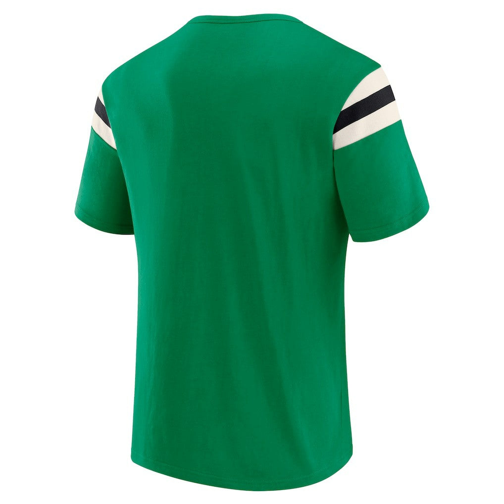 Philadelphia Eagles Darius Rucker Collection Distressed Throwback Shoulder Stripe T-Shirt Kelly Green - Fanatics