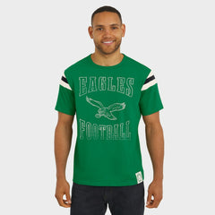 Philadelphia Eagles Darius Rucker Collection Distressed Throwback Shoulder Stripe T-Shirt Kelly Green - Fanatics