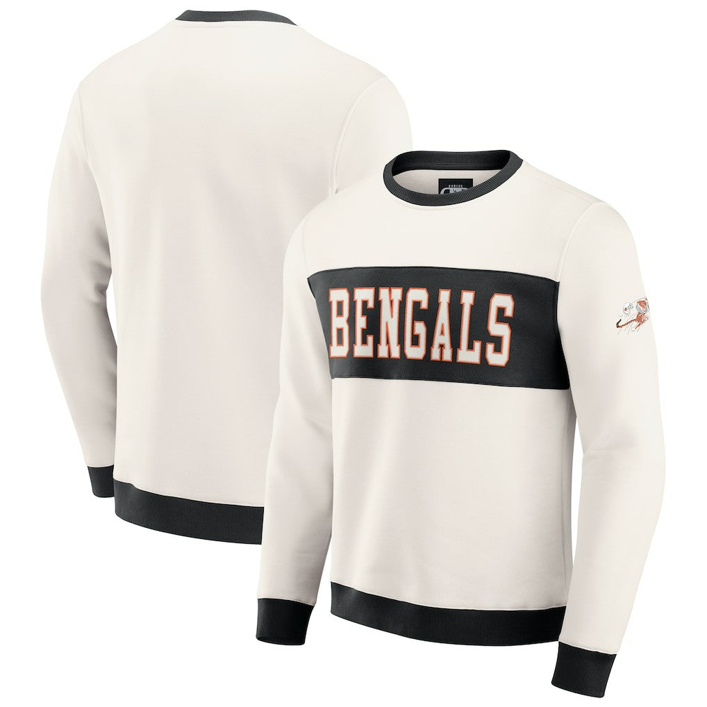 Cincinnati Bengals Darius Rucker Collection Colorblock Pullover Sweatshirt Cream - Fanatics