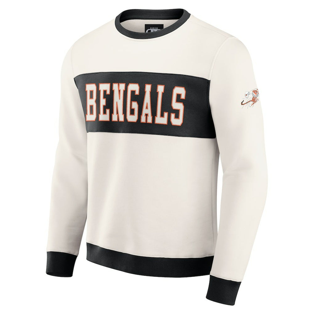 Cincinnati Bengals Darius Rucker Collection Colorblock Pullover Sweatshirt Cream - Fanatics