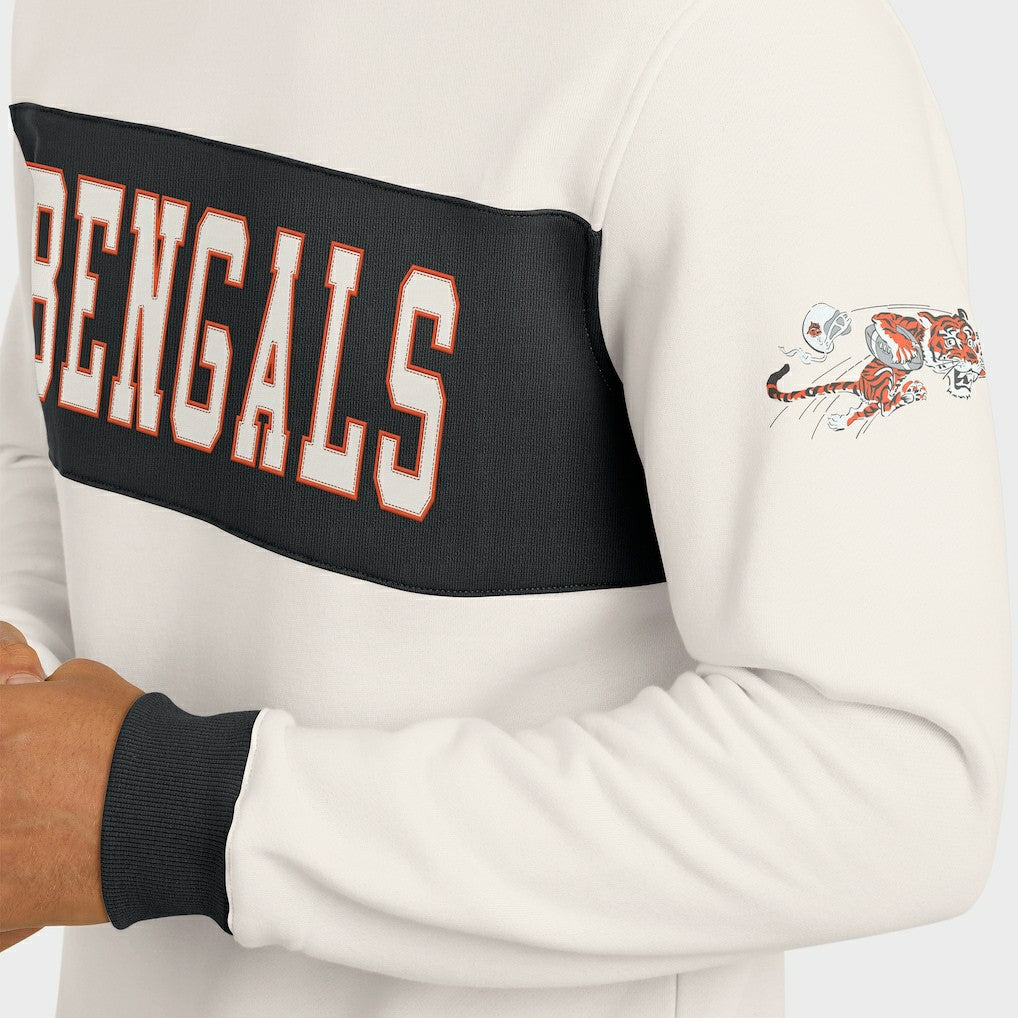 Cincinnati Bengals Darius Rucker Collection Colorblock Pullover Sweatshirt Cream - Fanatics