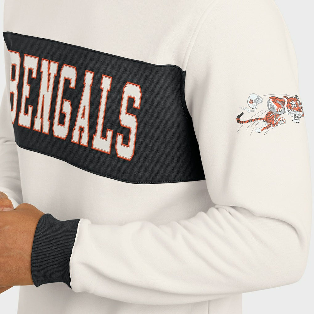 Cincinnati Bengals Darius Rucker Collection Colorblock Pullover Sweatshirt Cream - Fanatics