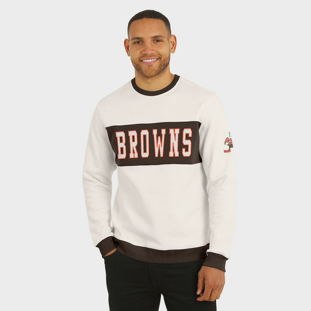 Cleveland Browns Darius Rucker Collection Colorblock Pullover Sweatshirt Cream - Fanatics