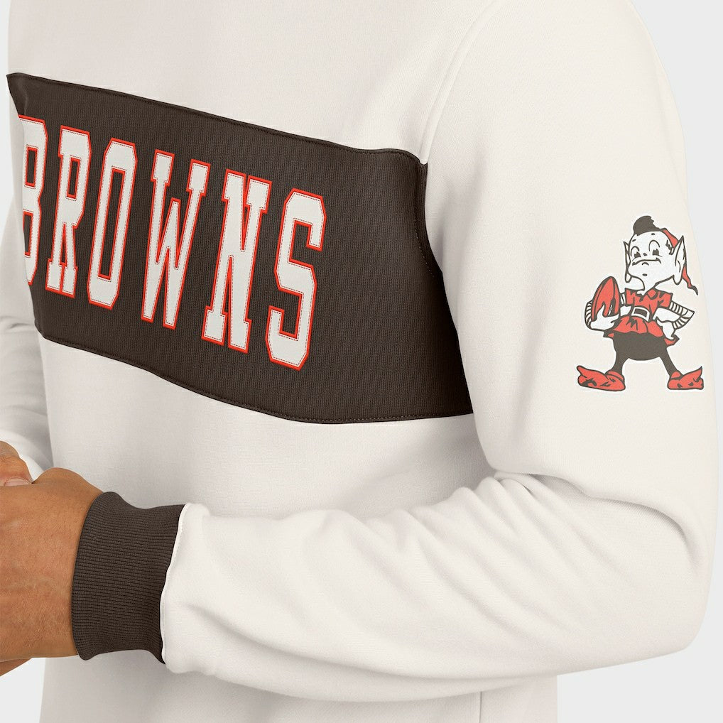 Cleveland Browns Darius Rucker Collection Colorblock Pullover Sweatshirt Cream - Fanatics