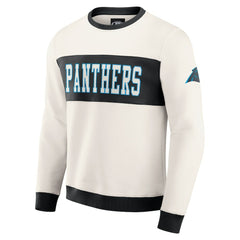 Carolina Panthers Darius Rucker Collection Colorblock Pullover Sweatshirt Cream - Fanatics