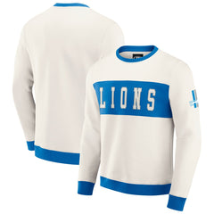 Detroit Lions Darius Rucker Collection Colorblock Pullover Sweatshirt Cream - Fanatics