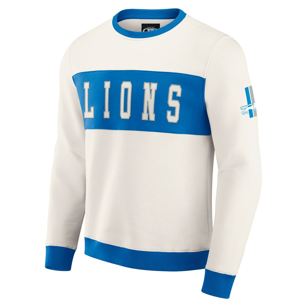 Detroit Lions Darius Rucker Collection Colorblock Pullover Sweatshirt Cream - Fanatics