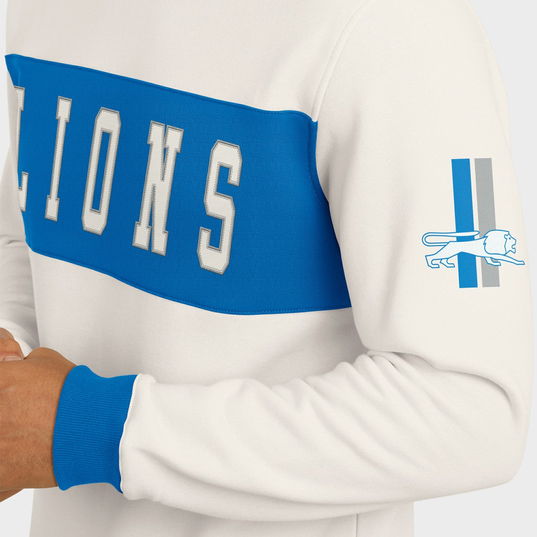 Detroit Lions Darius Rucker Collection Colorblock Pullover Sweatshirt Cream - Fanatics