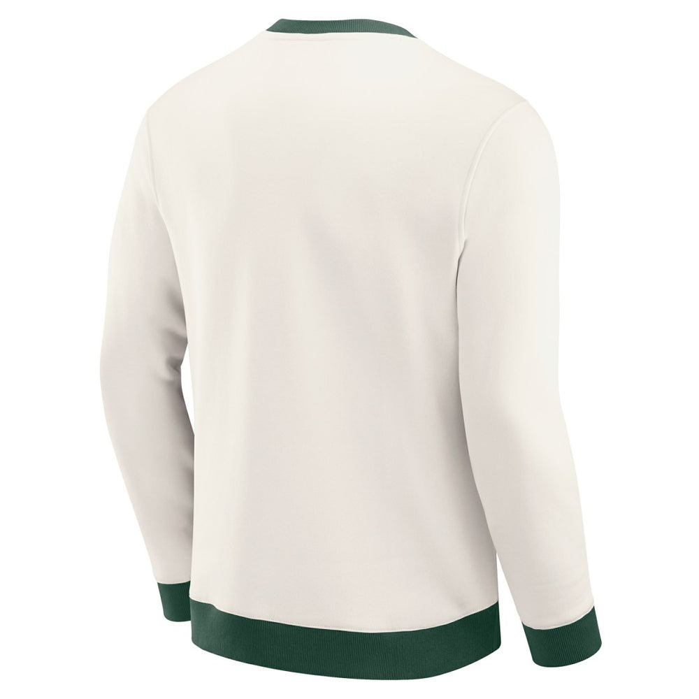 Green Bay Packers Darius Rucker Collection Colorblock Pullover Sweatshirt Cream - Fanatics