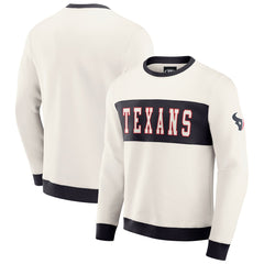 Houston Texans Darius Rucker Collection Colorblock Pullover Sweatshirt Cream - Fanatics