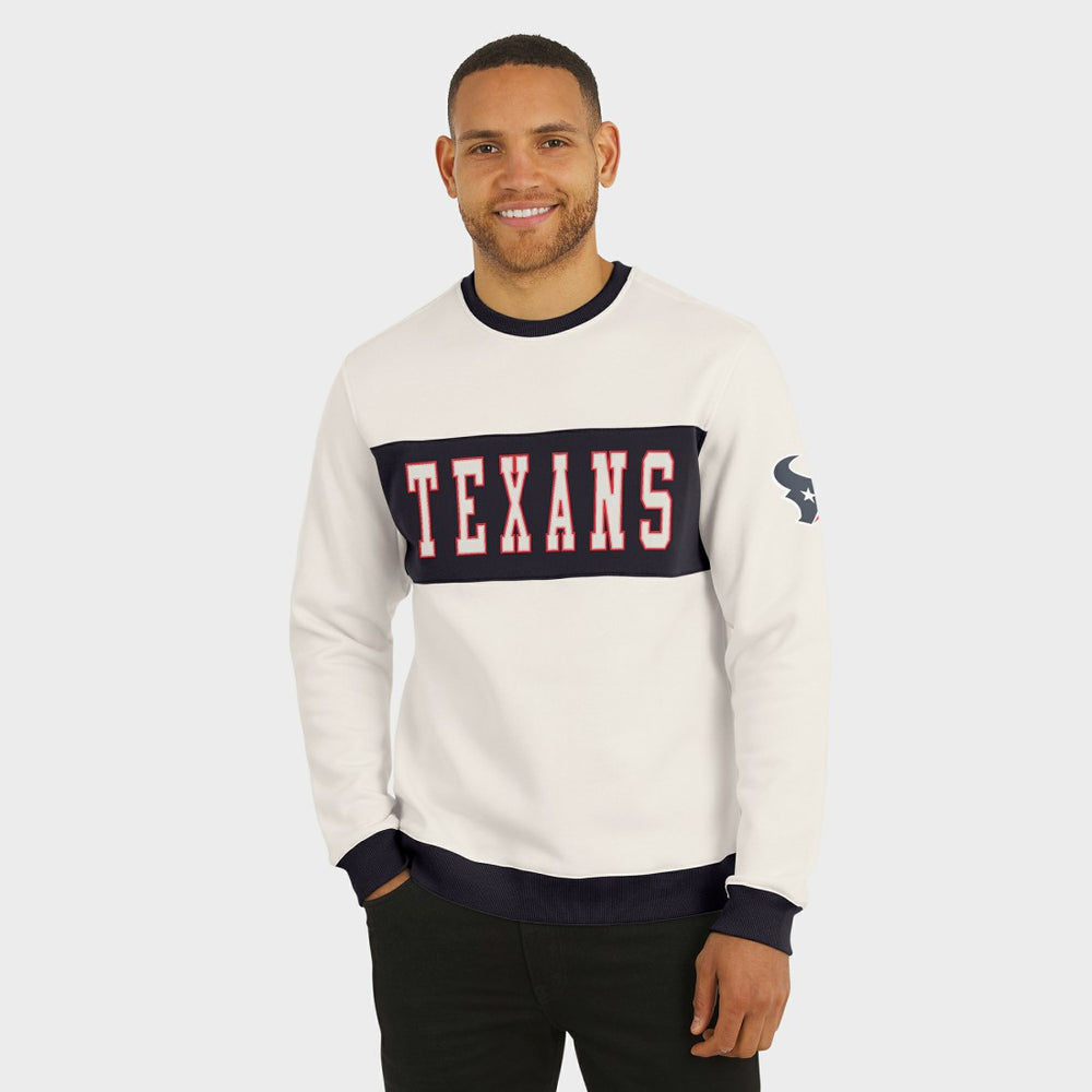 Houston Texans Darius Rucker Collection Colorblock Pullover Sweatshirt Cream - Fanatics