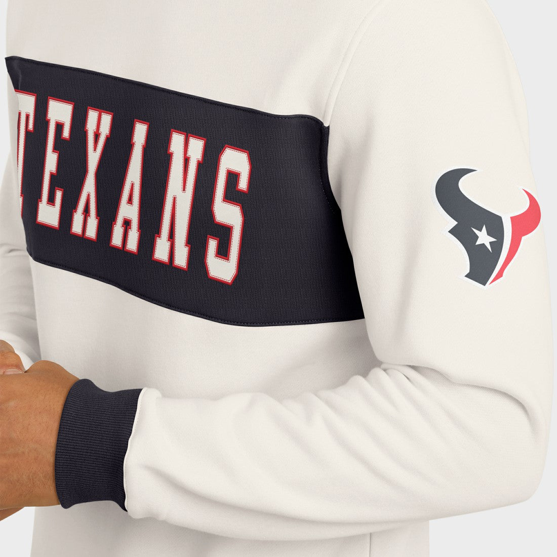 Houston Texans Darius Rucker Collection Colorblock Pullover Sweatshirt Cream - Fanatics