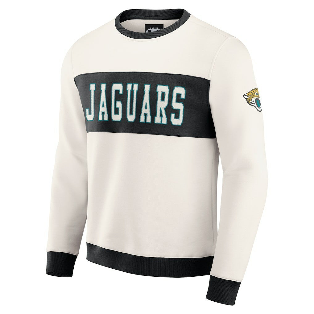 Jacksonville Jaguars Darius Rucker Collection Colorblock Pullover Sweatshirt Cream - Fanatics