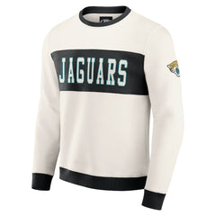 Jacksonville Jaguars Darius Rucker Collection Colorblock Pullover Sweatshirt Cream - Fanatics