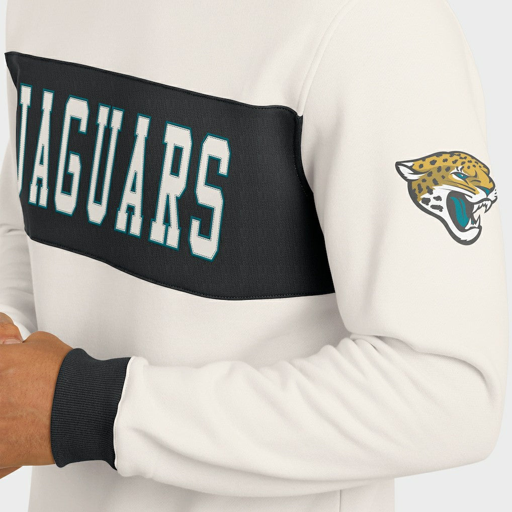Jacksonville Jaguars Darius Rucker Collection Colorblock Pullover Sweatshirt Cream - Fanatics