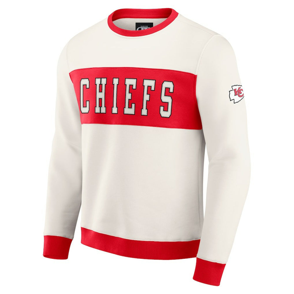 Kansas City Chiefs Darius Rucker Collection Colorblock Pullover Sweatshirt Cream - Fanatics