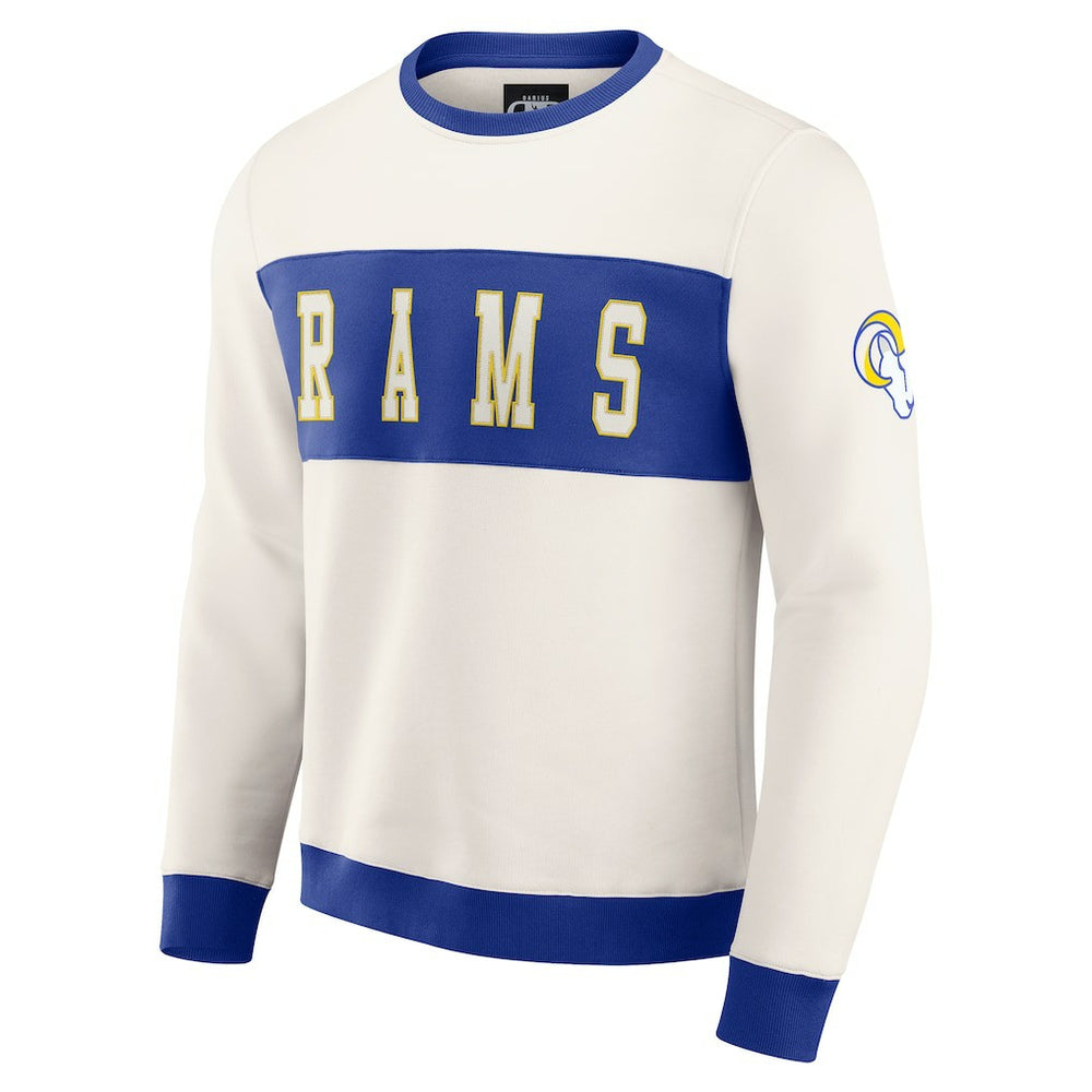 Los Angeles Rams Darius Rucker Collection Colorblock Pullover Sweatshirt Cream - Fanatics