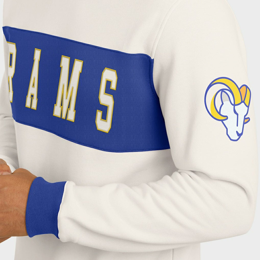 Los Angeles Rams Darius Rucker Collection Colorblock Pullover Sweatshirt Cream - Fanatics