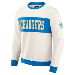 Los Angeles Chargers Darius Rucker Collection Colorblock Pullover Sweatshirt Cream - Fanatics