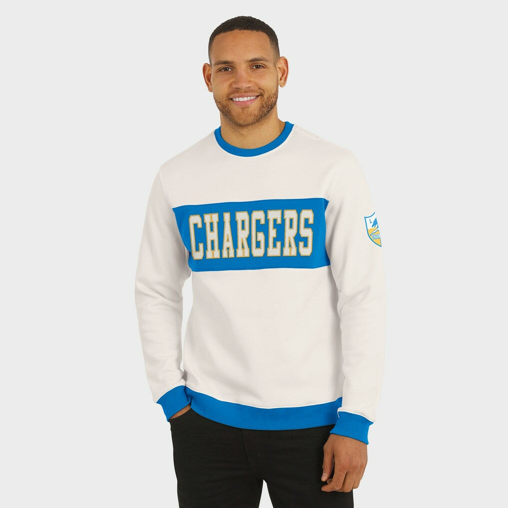 Los Angeles Chargers Darius Rucker Collection Colorblock Pullover Sweatshirt Cream - Fanatics