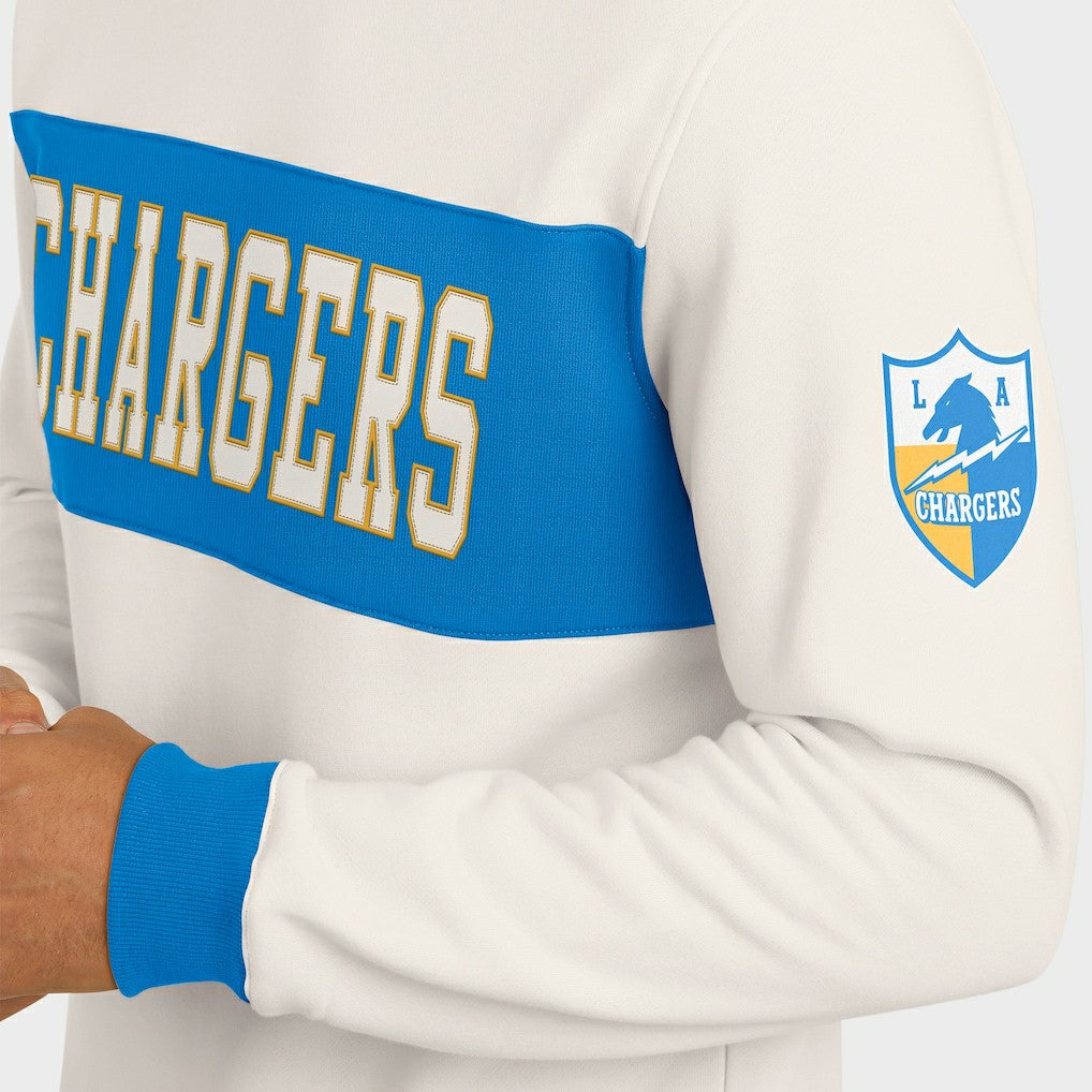 Los Angeles Chargers Darius Rucker Collection Colorblock Pullover Sweatshirt Cream - Fanatics