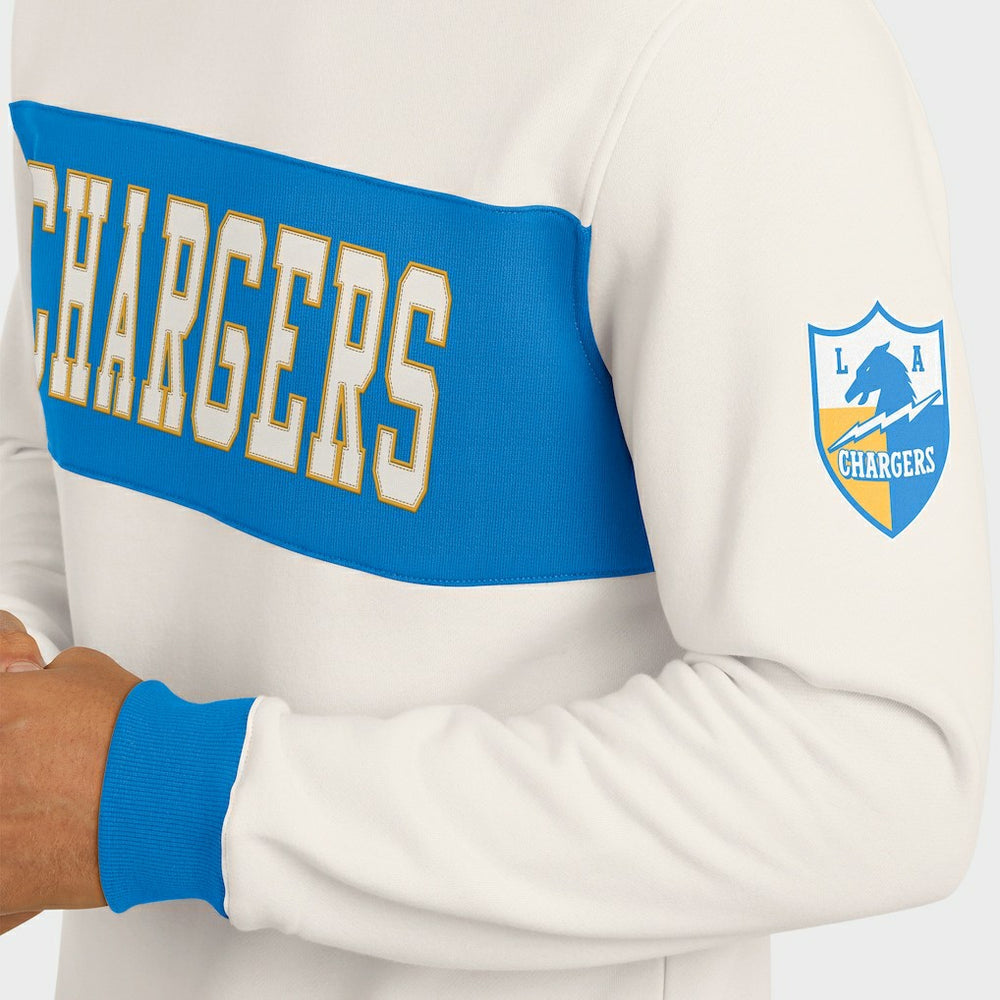 Los Angeles Chargers Darius Rucker Collection Colorblock Pullover Sweatshirt Cream - Fanatics