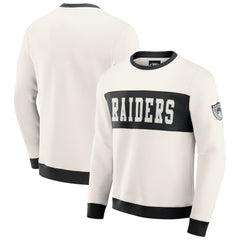 Las Vegas Raiders Darius Rucker Collection Colorblock Pullover Sweatshirt Cream - Fanatics