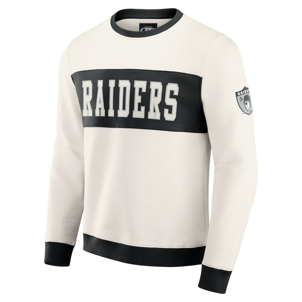 Las Vegas Raiders Darius Rucker Collection Colorblock Pullover Sweatshirt Cream - Fanatics
