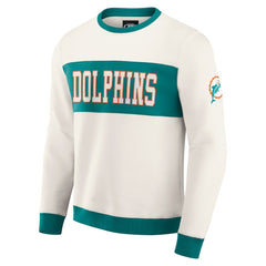 Miami Dolphins Darius Rucker Collection Colorblock Pullover Sweatshirt Cream - Fanatics