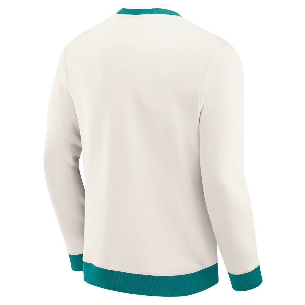 Miami Dolphins Darius Rucker Collection Colorblock Pullover Sweatshirt Cream - Fanatics