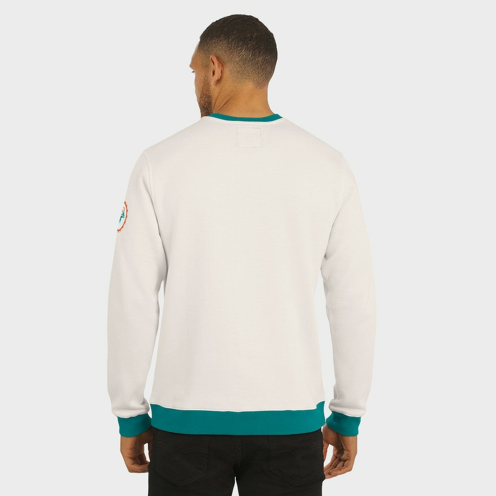 Miami Dolphins Darius Rucker Collection Colorblock Pullover Sweatshirt Cream - Fanatics