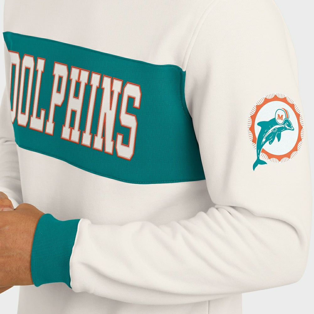 Miami Dolphins Darius Rucker Collection Colorblock Pullover Sweatshirt Cream - Fanatics