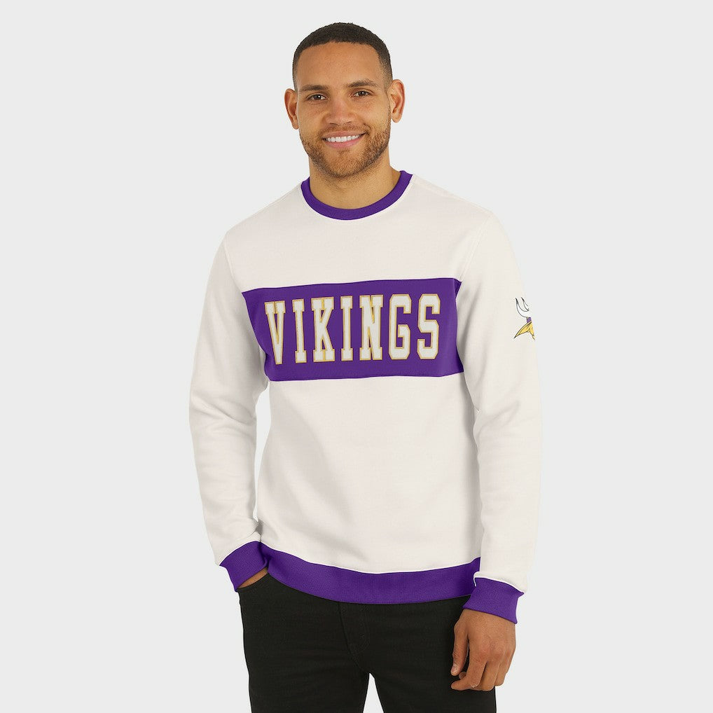 Minnesota Vikings Darius Rucker Collection Colorblock Pullover Sweatshirt Cream - Fanatics