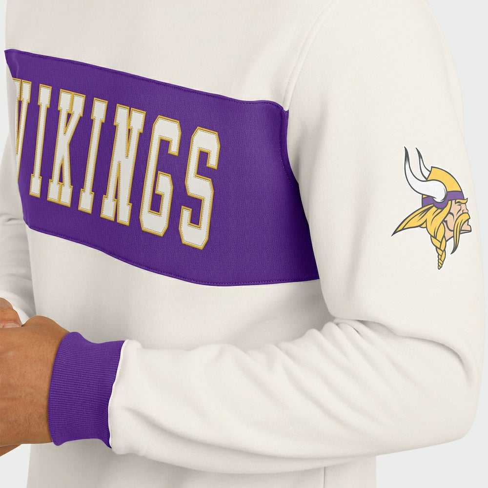 Minnesota Vikings Darius Rucker Collection Colorblock Pullover Sweatshirt Cream - Fanatics