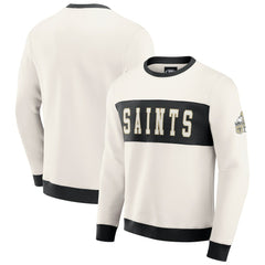 New Orleans Saints Darius Rucker Collection Colorblock Pullover Sweatshirt Cream - Fanatics