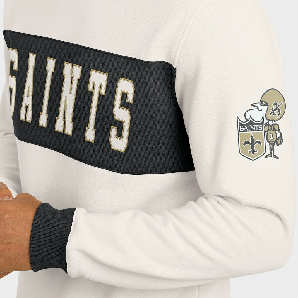 New Orleans Saints Darius Rucker Collection Colorblock Pullover Sweatshirt Cream - Fanatics