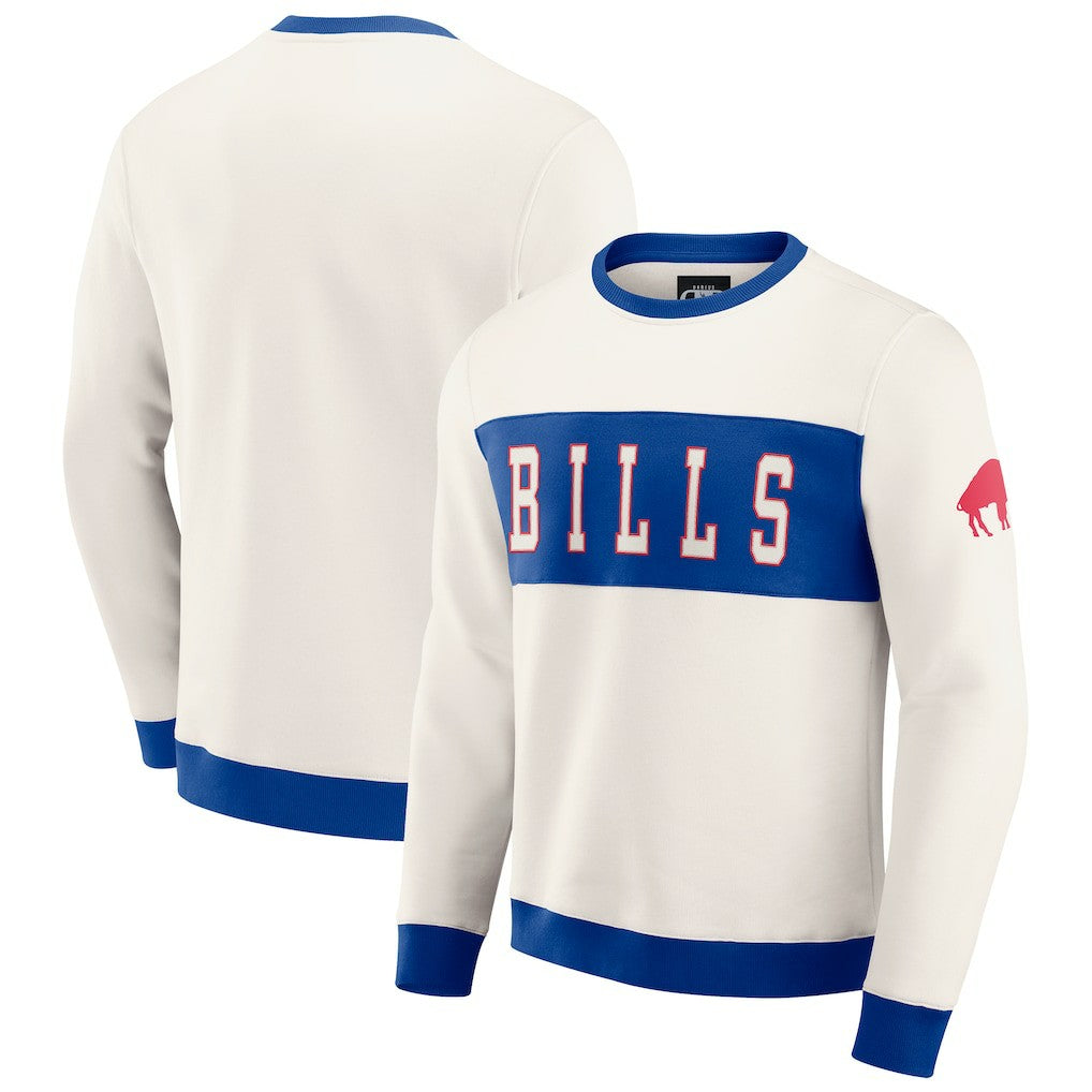Buffalo Bills Darius Rucker Collection Colorblock Pullover Sweatshirt Cream - Fanatics