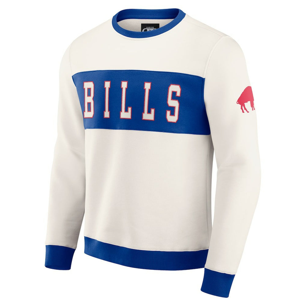 Buffalo Bills Darius Rucker Collection Colorblock Pullover Sweatshirt Cream - Fanatics